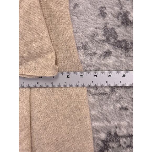 White Warren Cardigan Large Womens 100% Cashmere Ivory Open Front Sweater - Picture 5 of 7